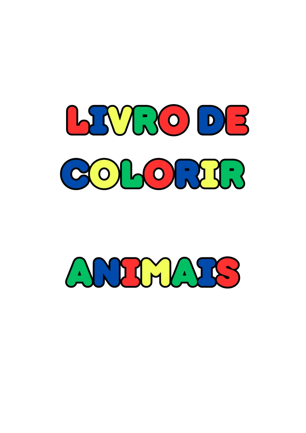 Livro de Colorir Animais — Pronto para Imprimir