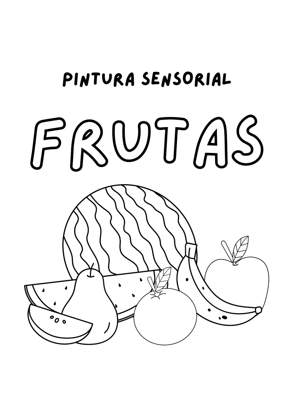 Pintura Sensorial Frutas — Pronto para Imprimir