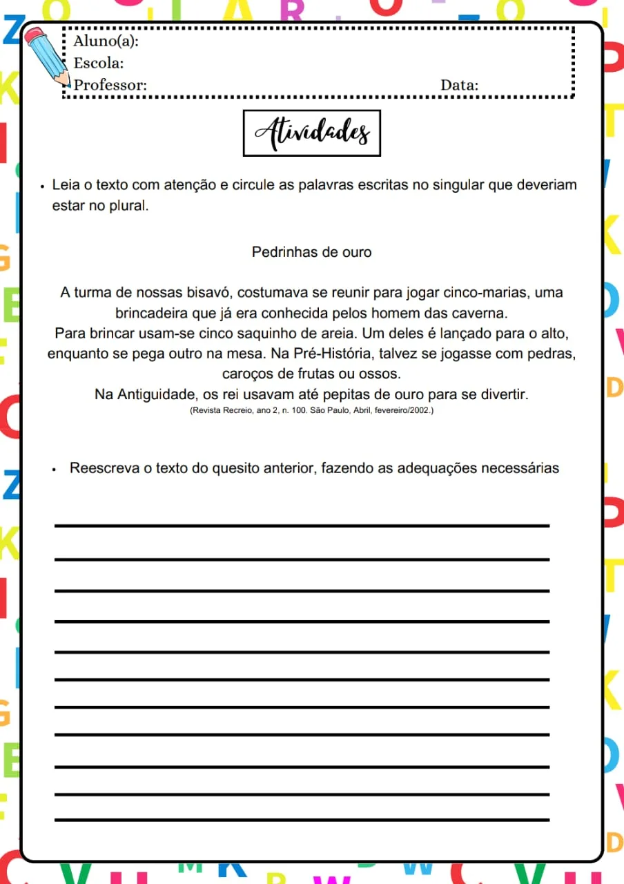 Apostila de Português 4° Ano — Pronto para Imprimir