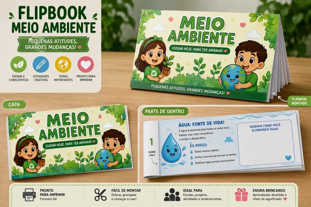 Flipbook Meio Ambiente — Pronto para Imprimir