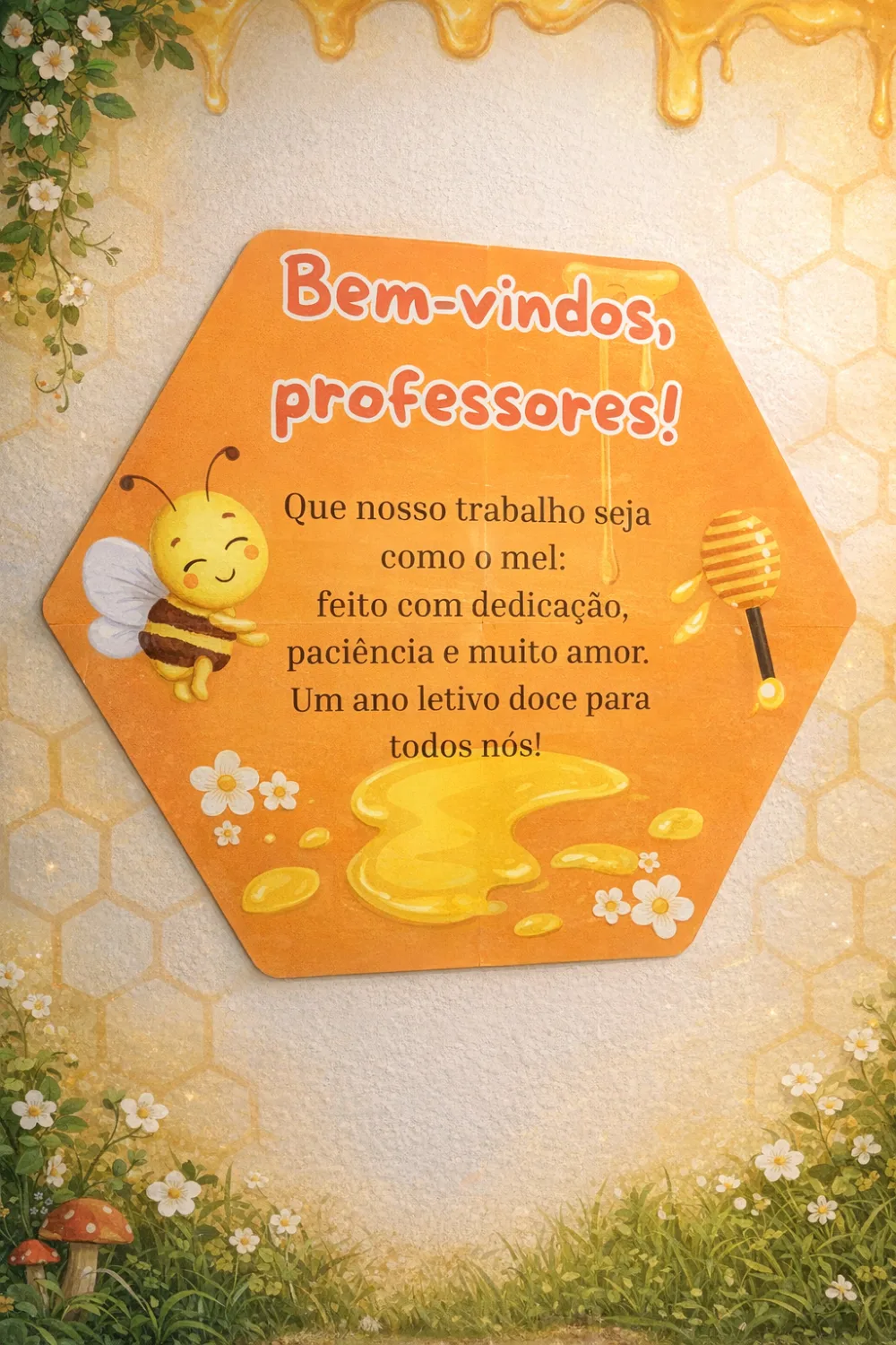 Painel Abelha Professores — Pronto para Imprimir