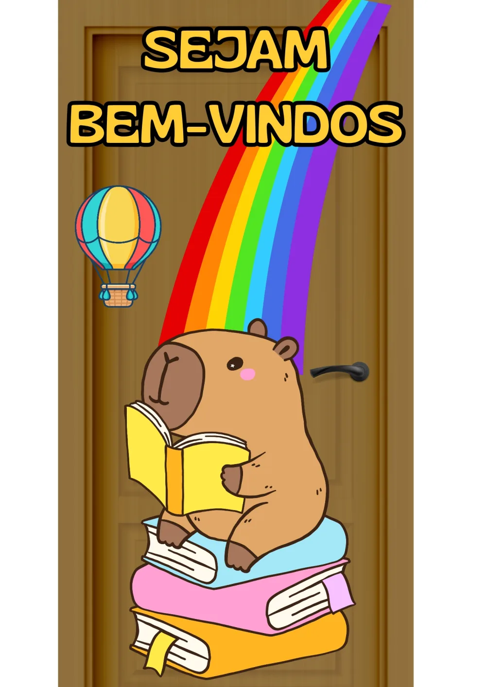 Painel de Porta Capivara — Pronto para Imprimir