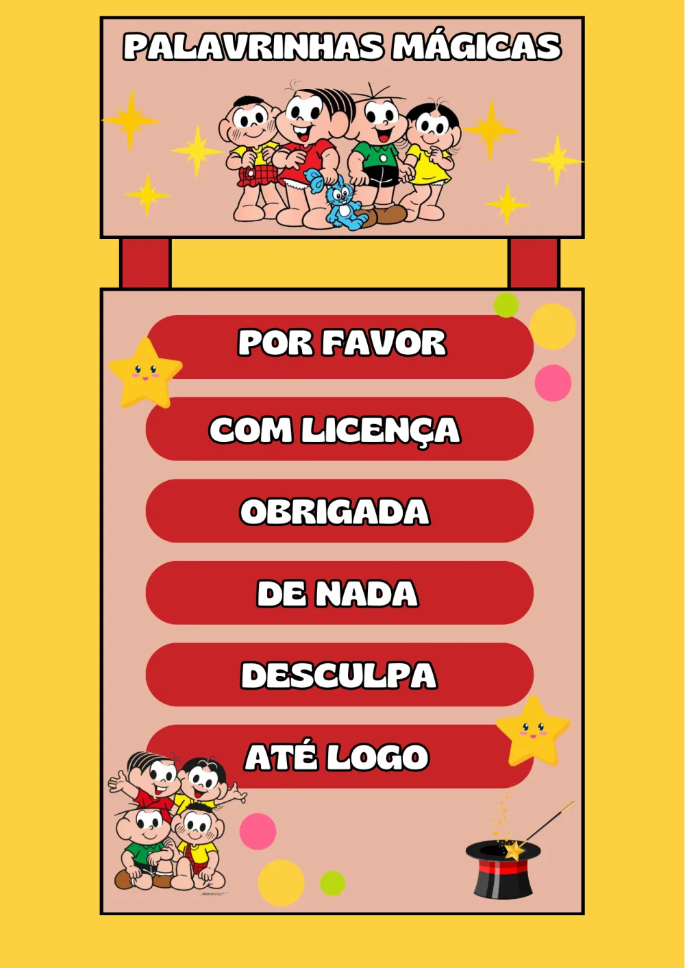 Palavrinhas Turma D Monica — Pronto para Imprimir